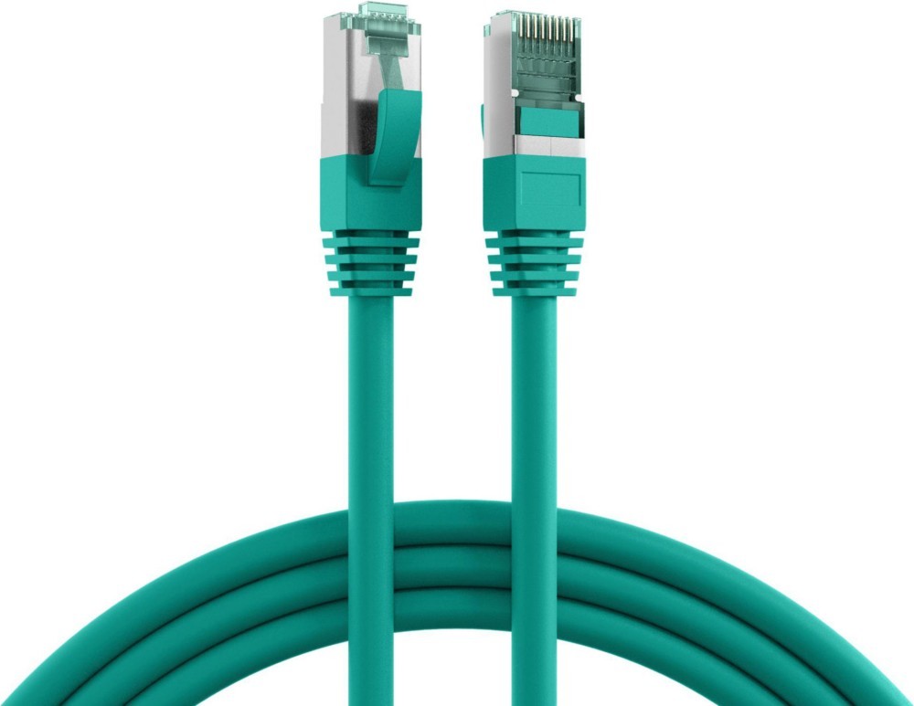 Bild von 0.25m EFB Elektronik Cat. 6a Patchkabel S/FTP RJ45 Stecker auf RJ45 Stecker Grün LSZH / Rastnasenschutz / vergoldete Kontakte