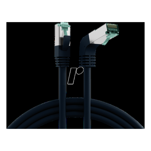 Bild von EFB MK6001W1B - RJ45 Patchkabel Cat.6a S/FTP LSZH 1x90° schwarz 1 m