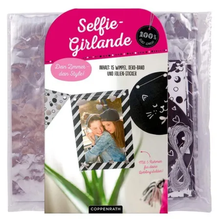 Bild von Dein Zimmer - dein Style! Selfie-Girlande: Inhalt: 15 Wimpel, Deko-Band und Folien-Sticker