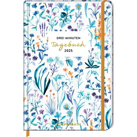 Bild von Großer Wochenkalender: 3 Minuten Tagebuch 2025 - Blumen weiß (All about blue): Glücksjournal mit Wochenplaner und Eintragmöglichkeiten. Mit Gummiverschluss und Leseband