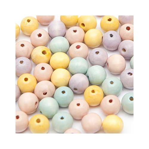 Bild von Holz-Perlen pastell Mix