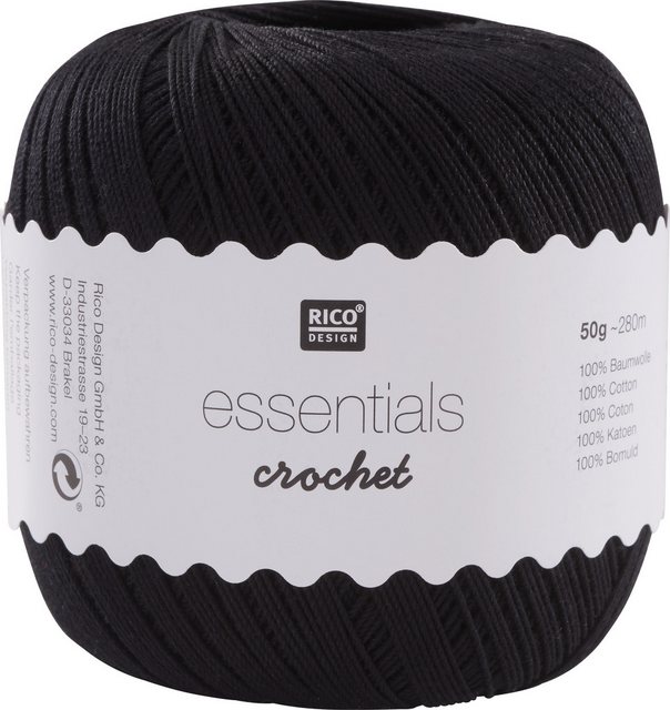 Bild von Rico Design Essentials Crochet, 100 Prozent Baumwolle, schwarz