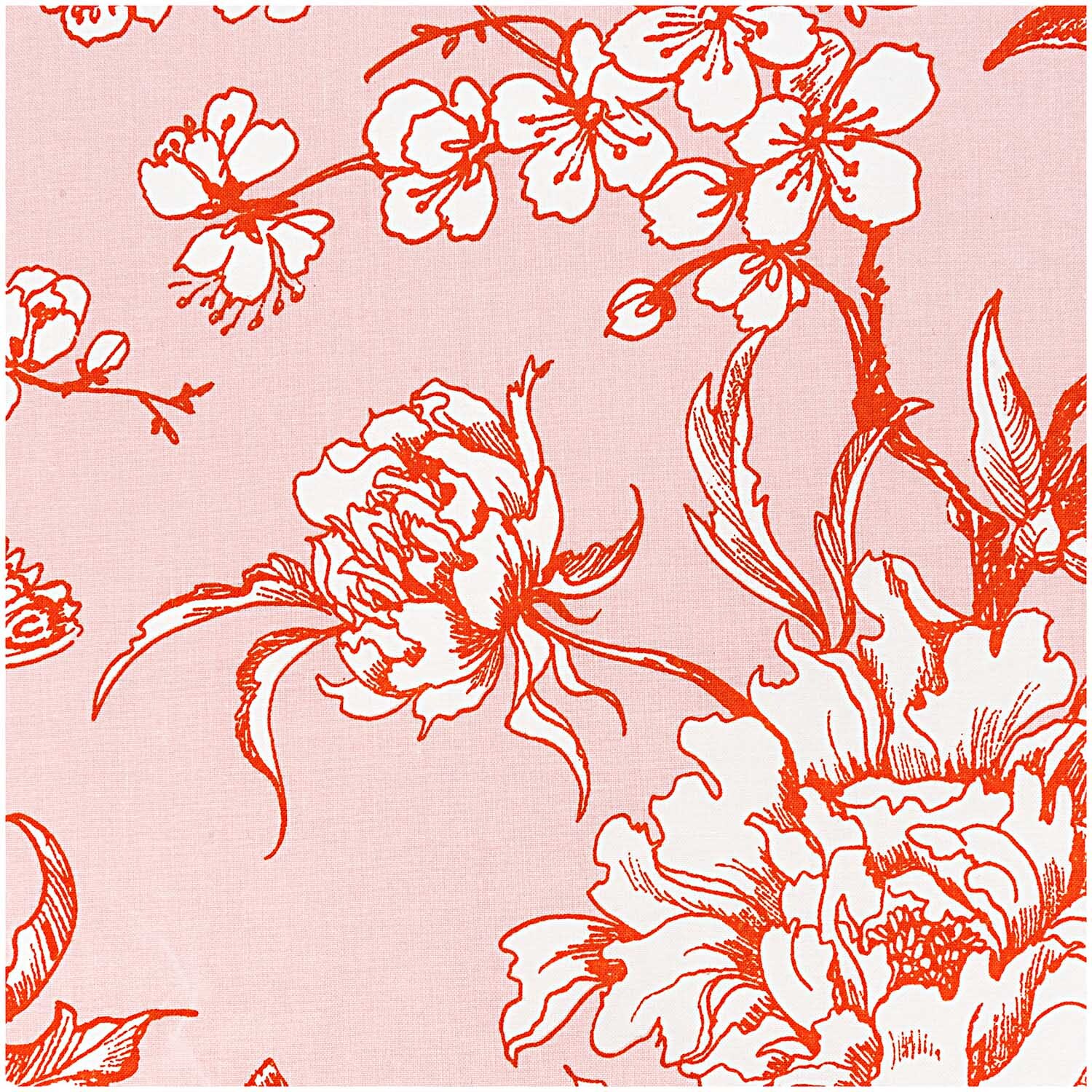 Bild von Stoff Kirschblüte puder-orange 50x140cm