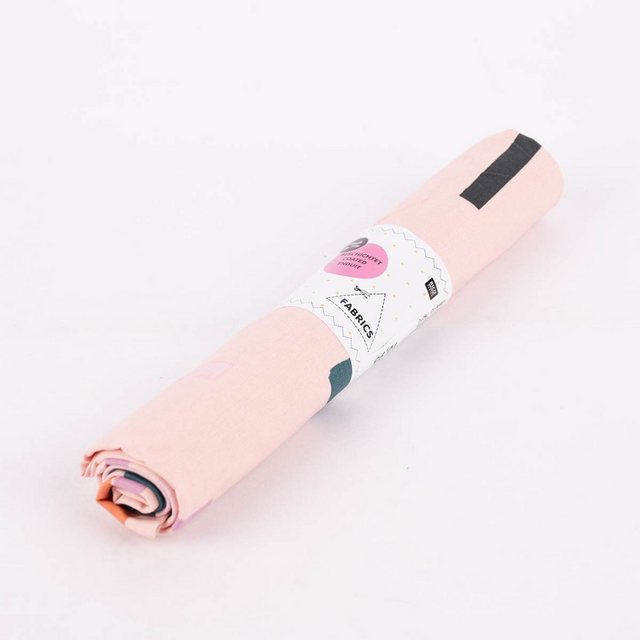 Bild von Rico Design Stoff Rico Design beschichtete Baumwolle grafisches Muster rosa lila dunkelg, beschichtet
