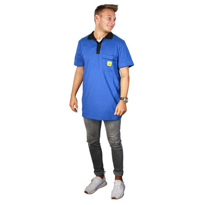 Bild von Wetec, Arbeitsjacke, ESD-Polo-Shirt light, mit schwarzem Kragen, Grösse 4XL, blau (4XL)