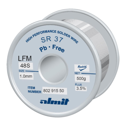 Bild von Almit Lötdraht SR-37 LFM-48 S, 1,0 mm, 500 g – Optimales Löten leicht gemacht