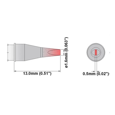 Bild von THERMALTRONICS® - Lötspitze Serie P, Meißelform, 1.60mm