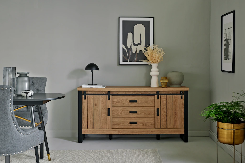Bild von Jahnke Sideboard "SLIDE SBS 150", (1 St.), Sideboard mit 2 Schiebetüren, Metallgestell, Breite ca. 150cm