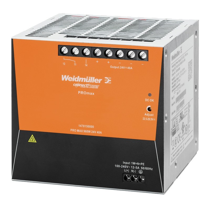 Bild von Weidmüller, Systemstromversorgung, Wechselstromversorgung UC 30-56V 20A 1478270000