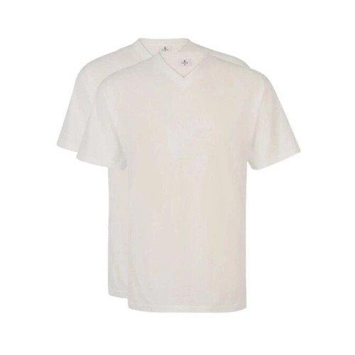 Bild von Doppelpack V-Kragen T-Shirt, Weiß 3XL