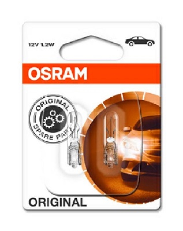 Bild von OSRAM W1.2W Original 1,2W (2 Stk.) Glühlampe, Leseleuchte,Glühlampe, Instrumentenbeleuchtung,Glühlampe, Handschuhfachleuchte,Glühlampe, Innenraumleuch