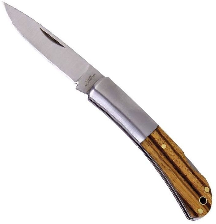 Bild von Taschenmesser Stahlbacken Zebraholz, 420, 60mm §42a konform legal führen