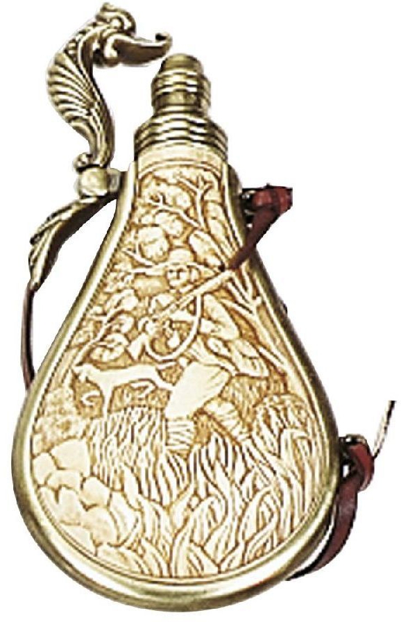 Bild von Pulverflasche mit Jagdmotiv