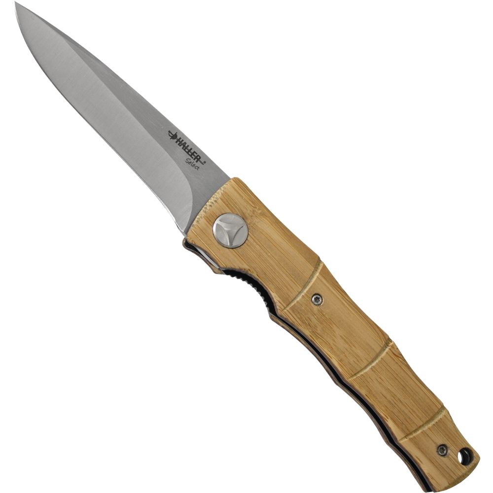 Bild von Haller Select Taschenmesser Bambus + Lederetui