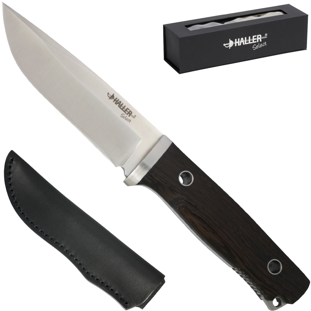 Bild von Haller Select Outdoor-Messer mit Lederscheide in Geschenk-Box