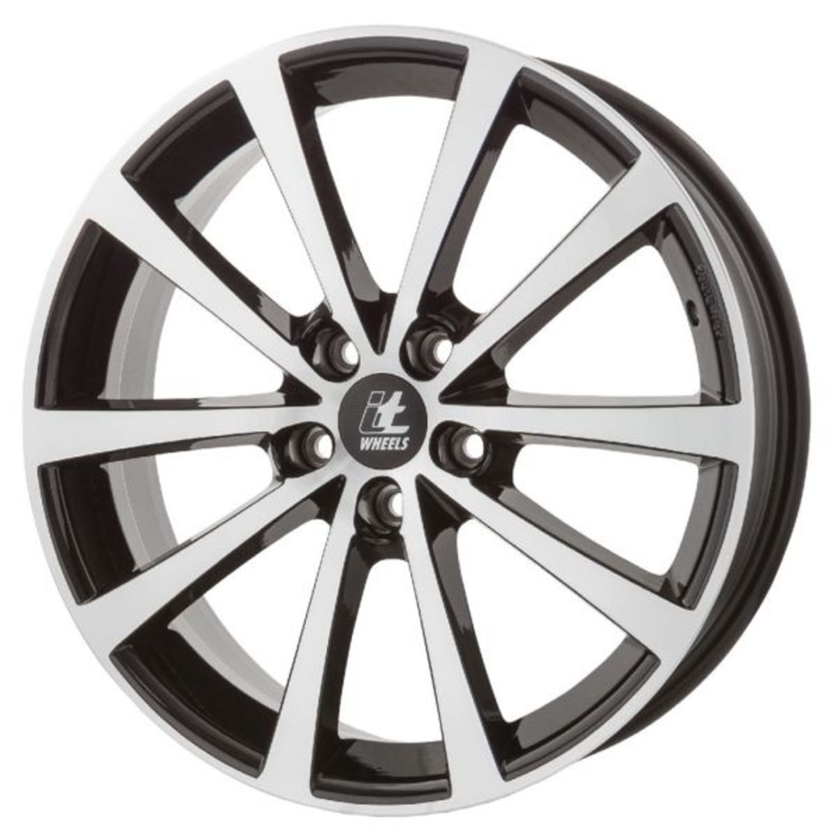 Bild von Alufelge 17 zoll ITWHEELS Alice 5x114,3 7J ET50, Farbe Schwarz Glänzend Poliert