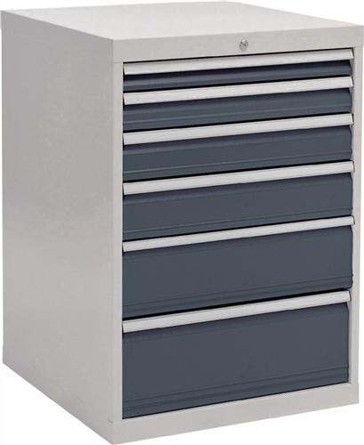 Bild von Bedrunka & hirth, Werkstattschrank, Schubladenschrank H1019xB705xT736mm lichtgrau/grau 6 Schubl.Vollauszug (70.50 cm, 101.90 cm)