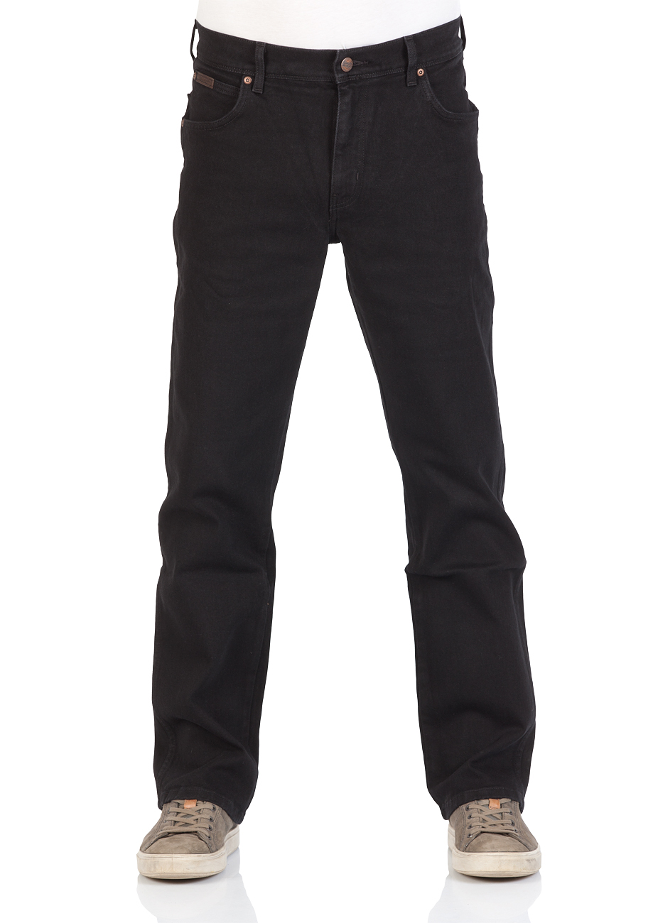 Bild von Wrangler Texas Stretch Herren Jeans - Regular Fit - Blue Black - Black Overdye - Darkstone - Stonewash