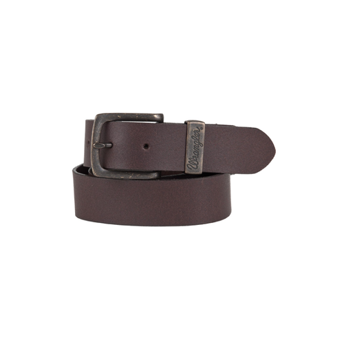 Bild von Wrangler Herren Jeans Leder Gürtel - Double Stitched - Brown