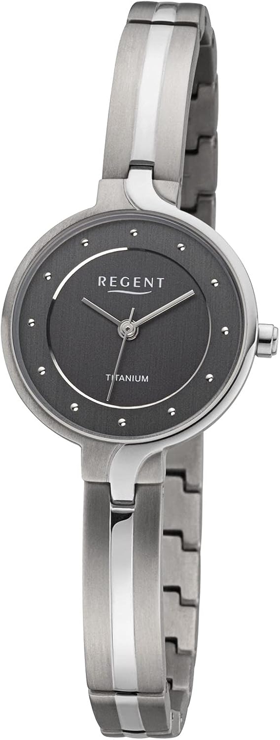 Bild von Regent Quarzuhr Regent Damen Armbanduhr Analog, (Analoguhr), Damen Armbanduhr rund, extra groß (ca. 26mm), Metallarmband