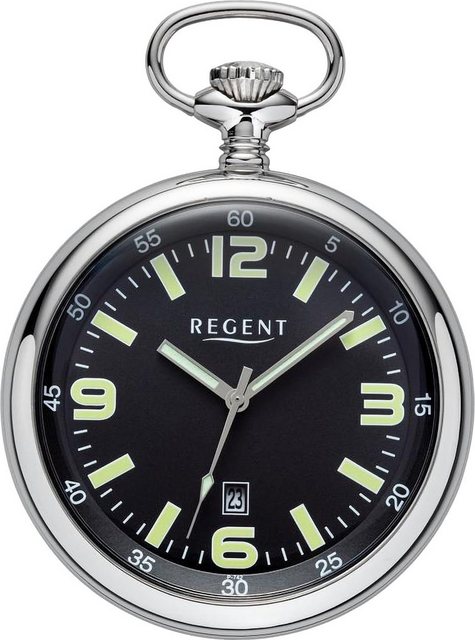 Bild von Regent Taschenuhr Regent Herren Taschenuhr Analog Gehäuse, (Analoguhr), Herren Taschenuhr rund, extra groß (ca. 50mm), Edelstahl, Elegant