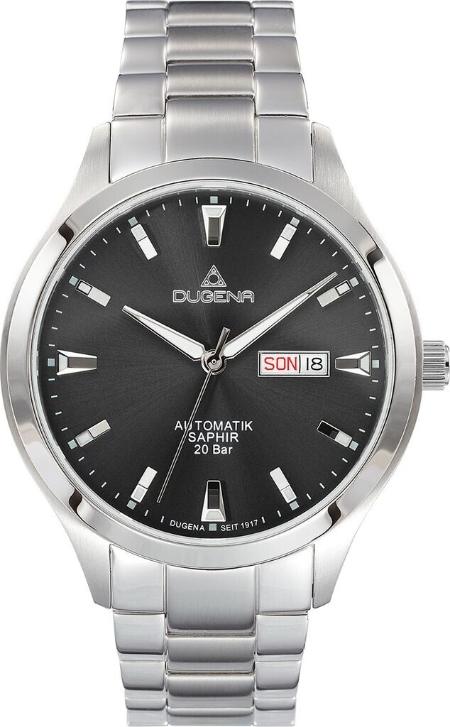 Bild von Dugena Herren-Armbanduhr 4460981 Tresor Master Automatik, Automatikuhrwerk, schwarzes Zifferblatt, Edelstahlgehäuse, Saphirglas, Edelstahlarmband, Drückerfaltschließe, 20 bar