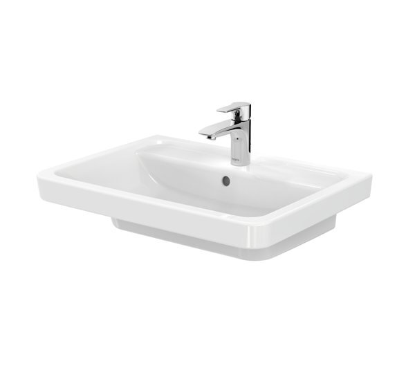 Bild von TOTO CF Waschtisch, 1 Hahnloch, mit Überlauf, 654x483mm, Cefiontect, kombinierbar mit CF Halbsäule, LW136Y
