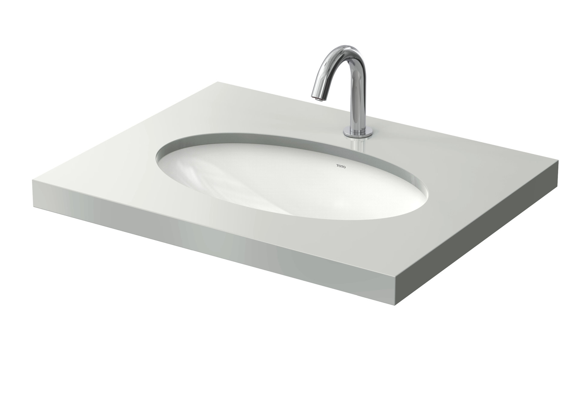 Bild von TOTO WU Unterbauwaschtisch, ohne Hahnloch, mit Überlauf, 590x380mm, rundes Becken, LW1506JUYWF#W