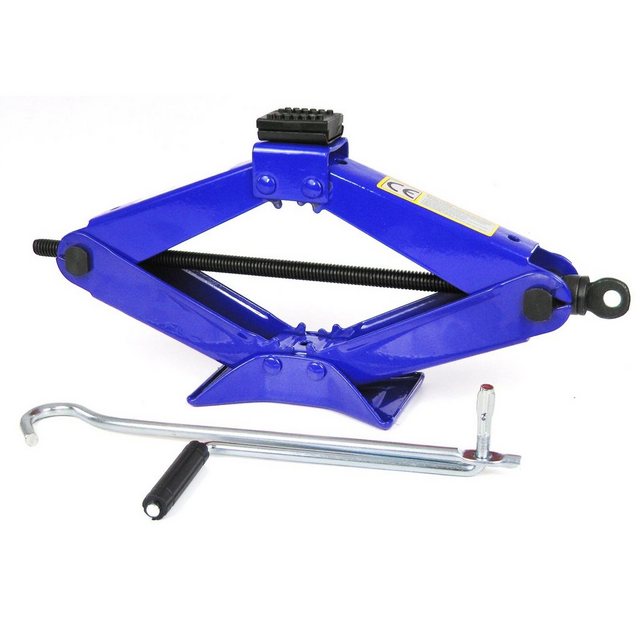 Bild von RAMROXX Hubwagen KFZ Wagenheber Scherenwagenheber Pannenhilfe bis 2T blau 115MM-400MM