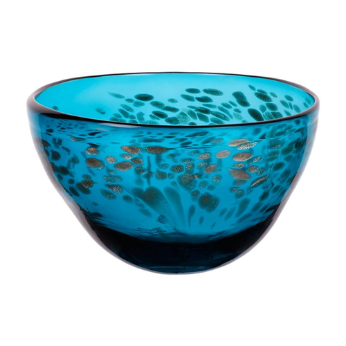 Bild von Glasschale Orient Murano 24cm – Türkis und Gold