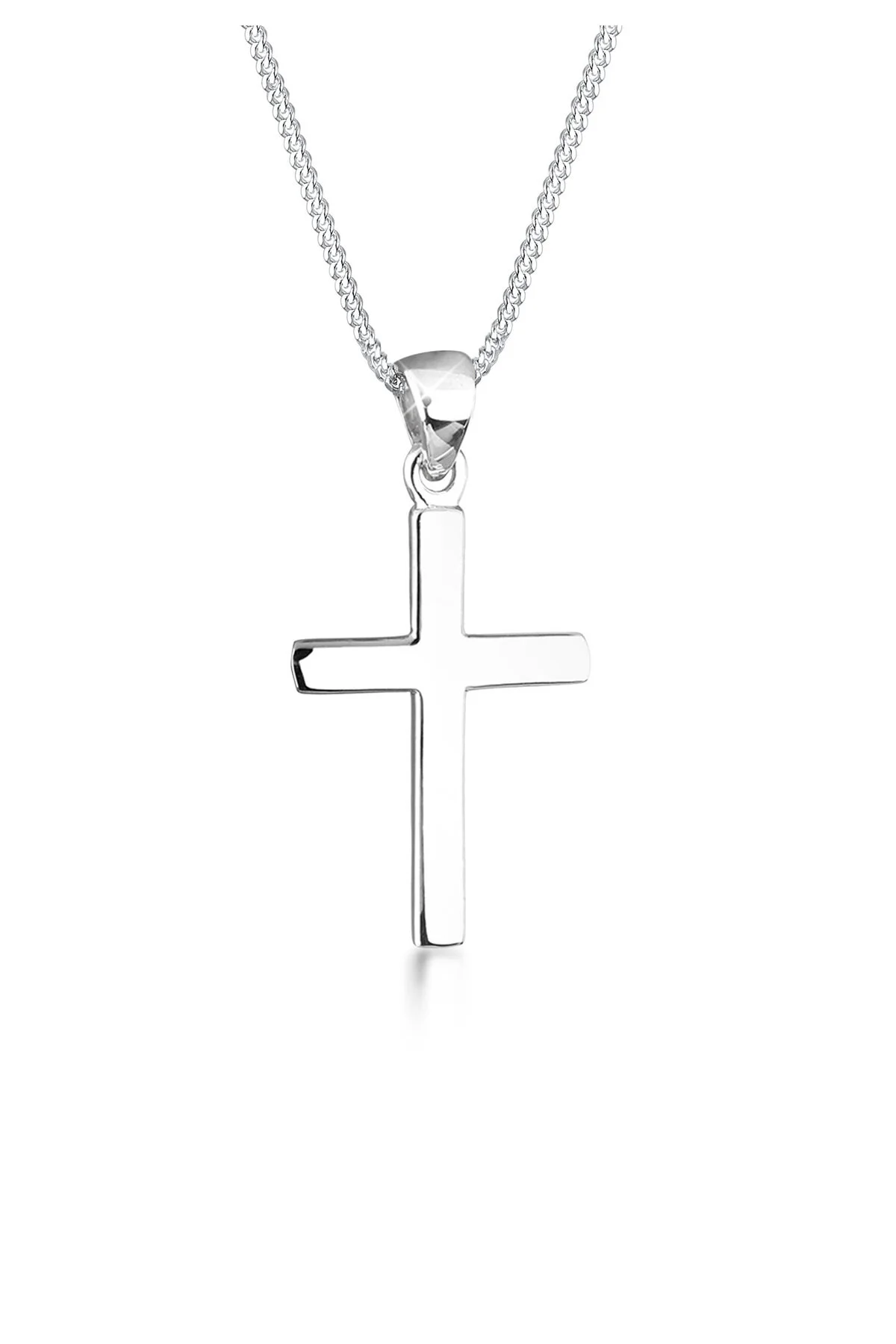 Bild von ELLI Halskette Kreuz Symbol Basic In 925 Sterling Silber für Damen - 50 cm