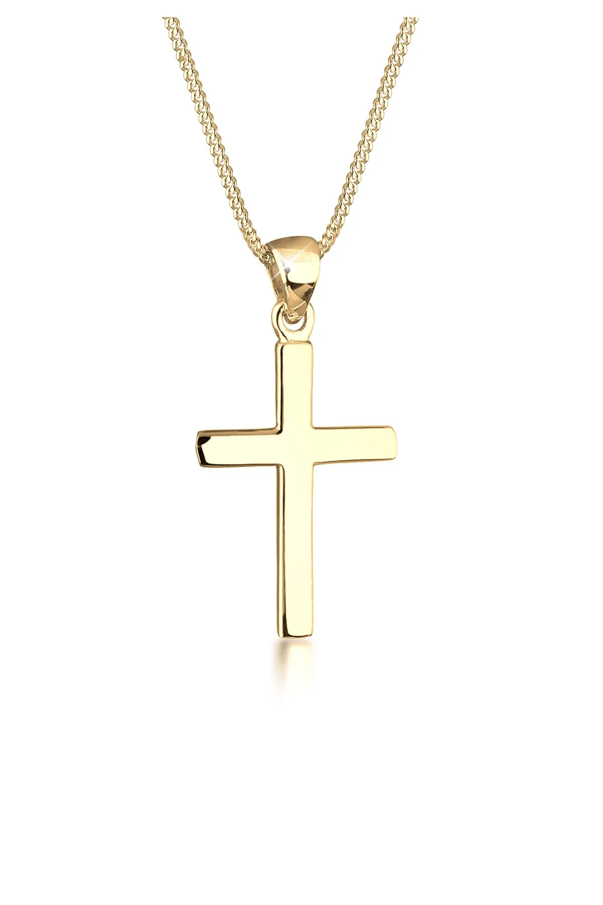 Bild von ELLI Halskette Kreuz Symbol Basic In 925 Sterling Silber für Damen - 55 cm