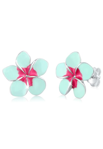 Bild von Elli Paar Ohrstecker »Frangipani Blüte Natur Blume Emaille 925 Silber«