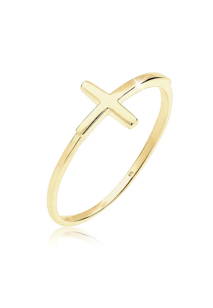 Bild von Elli Premium Fingerring »Ring Kreuz 375 Gelbgold«