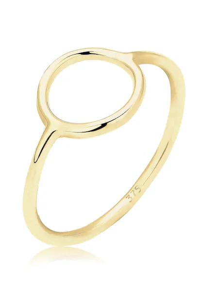 Bild von Elli Premium Fingerring »Geo Trend Look Kreis Statement 375 Gelbgold«