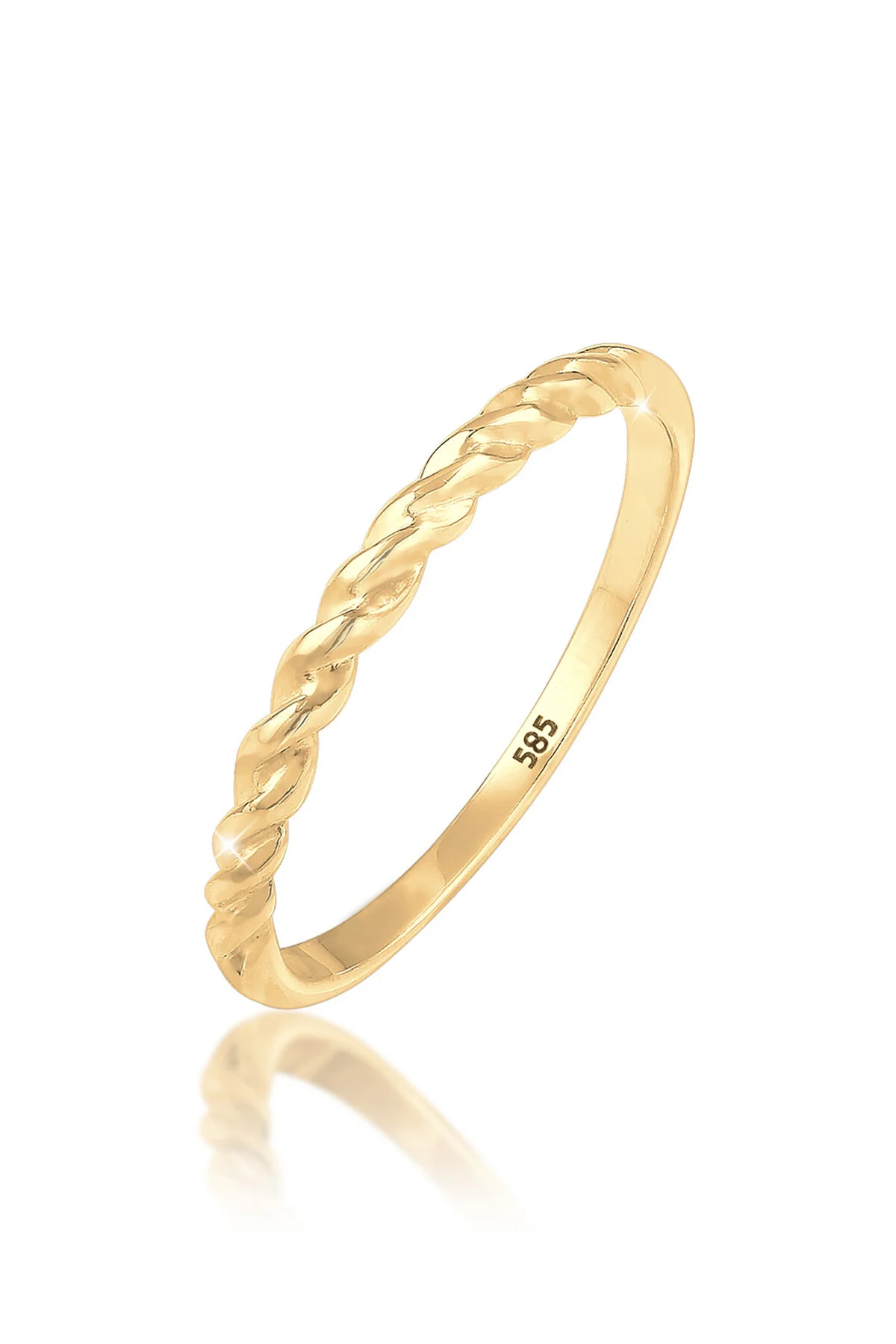 Bild von Elli Premium Fingerring »Basic Geo Twisted Gedreht Bandring 585 Gelbgold«