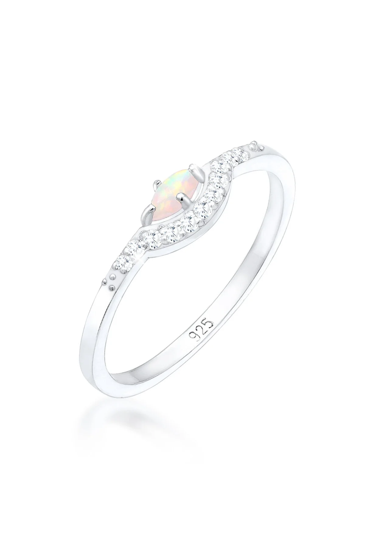 Bild von Elli Verlobungsring »Elli Ring Vintage Design Zirkonia Marquise Opal 925er Silber«