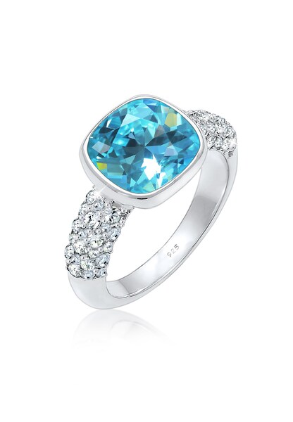 Bild von Elli Premium Verlobungsring »Glas Kristalle Hellblau 925 Sterling Silber«