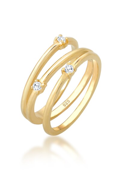 Bild von ELLI Ring Wrap Funkelnd Elegant Mit Zirkonia Edelstein In 925 Sterling Silber für Damen - 52