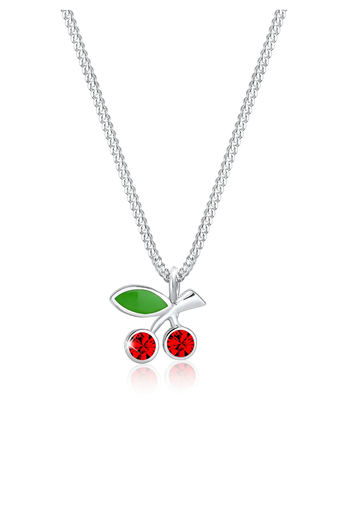 Bild von Elli Kette mit Anhänger Kirschen Kristalle Mädchen 925 Silber, Kirsche