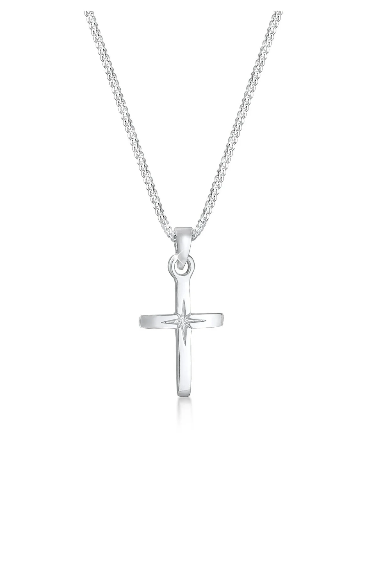 Bild von ELLI Halskette Kreuz Symbol Anhänger Religion 925 Sterling Silber für Damen - 45 cm