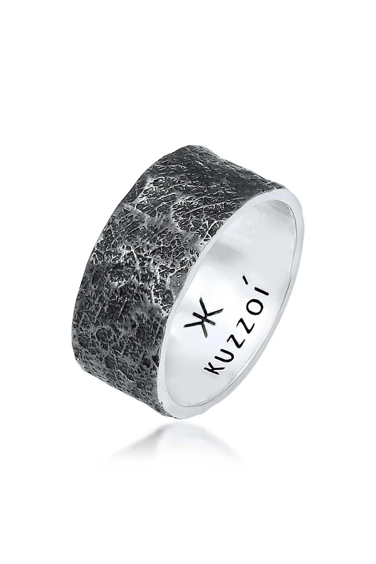 Bild von Kuzzoi Silberring Herren Bandring Organic Struktur 925 Silber