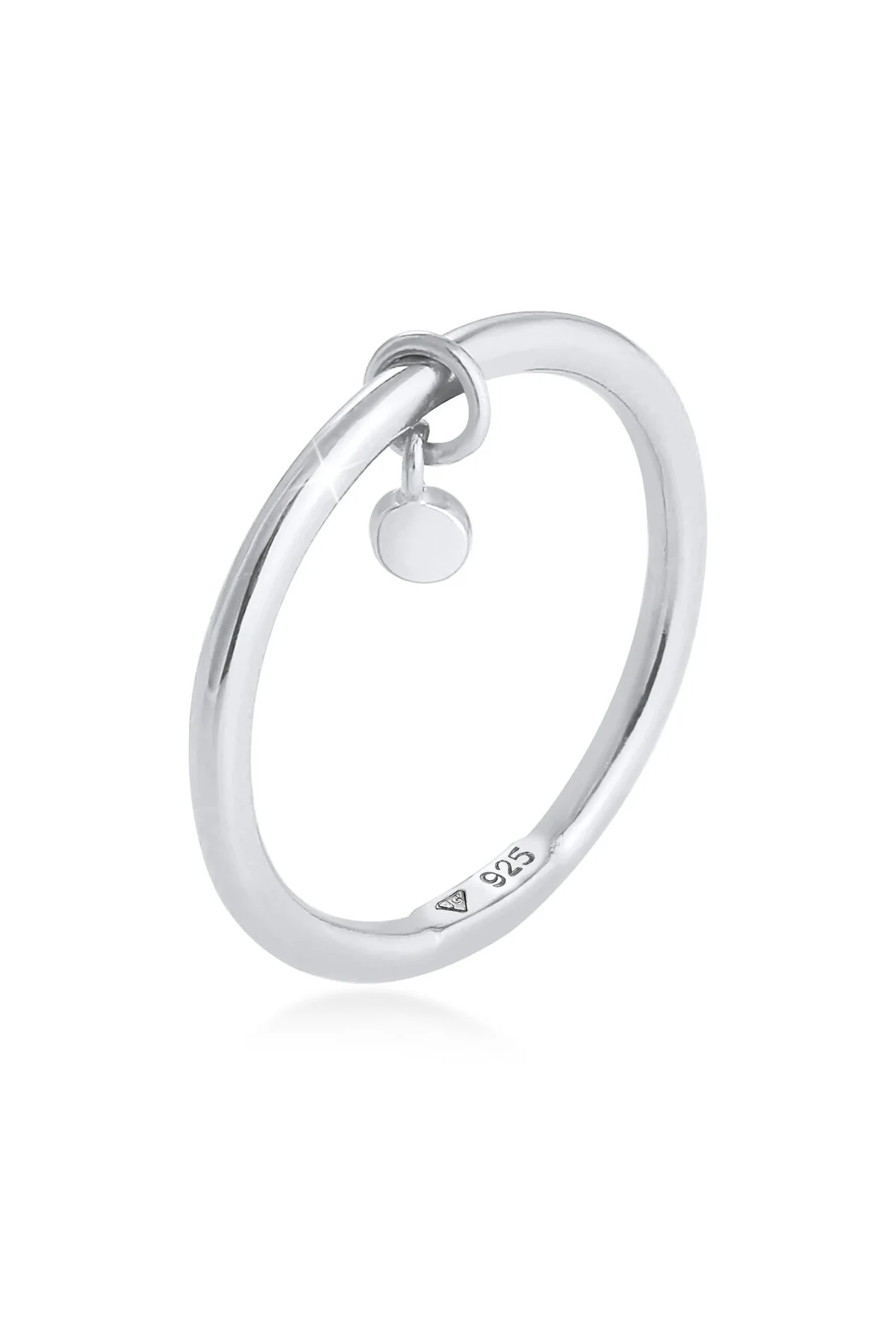 Bild von Elli Fingerring Bandring Stapelring Rund Plättchen Basic 925 Ring, Geo