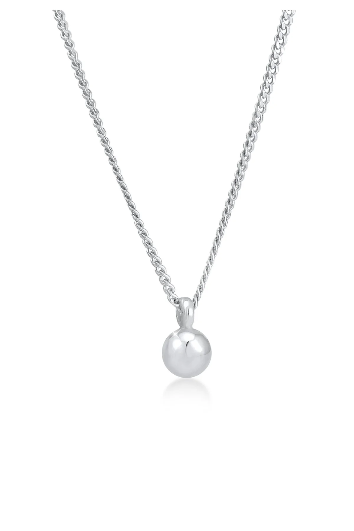 Bild von ELLI Halskette Kugel Geo Look Panzerkette 925 Silber für Damen - 42 cm