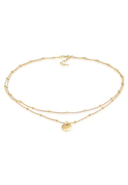 Bild von Elli Collier »Choker Layer Plättchen Kugelkette 925 Silber«