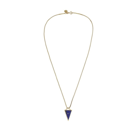 Bild von Elli Premium Kette mit Anhänger Lapis Lazuli Dreieck Edelstein 925 Silber