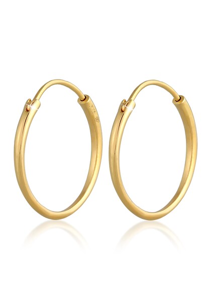 Bild von Elli Premium Paar Creolen »Creolen Ohrhänger Basic Klassik Rund 375 Gelbgold«