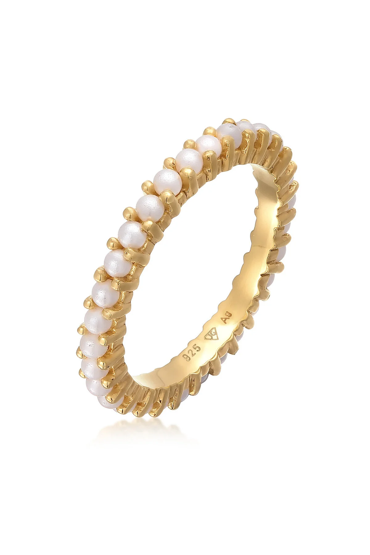 Bild von ELLI Ring Band Memoire Glasperlen In 925 Sterling Silber für Damen - 54
