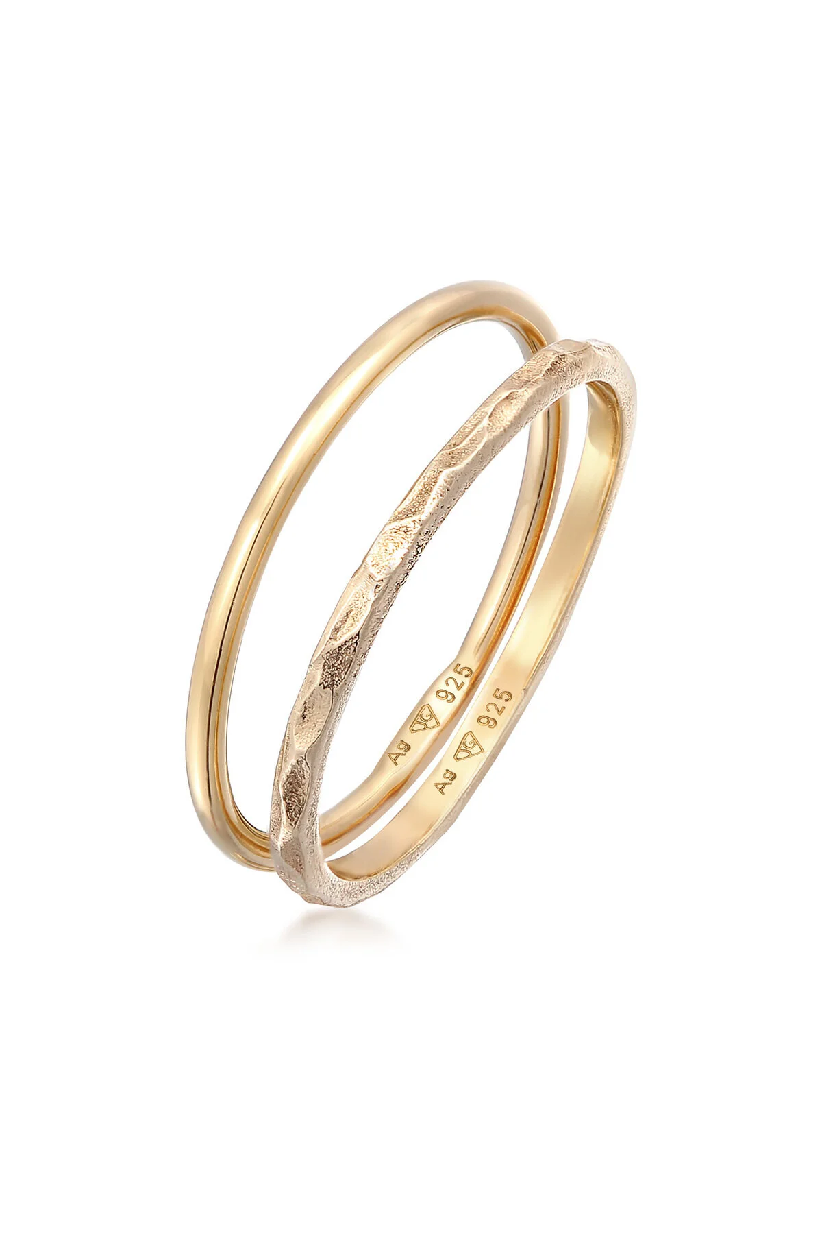 Bild von Elli Ring-Set Stapelringe Stacking Bandring 2er Set 925 Silber, Ring Set