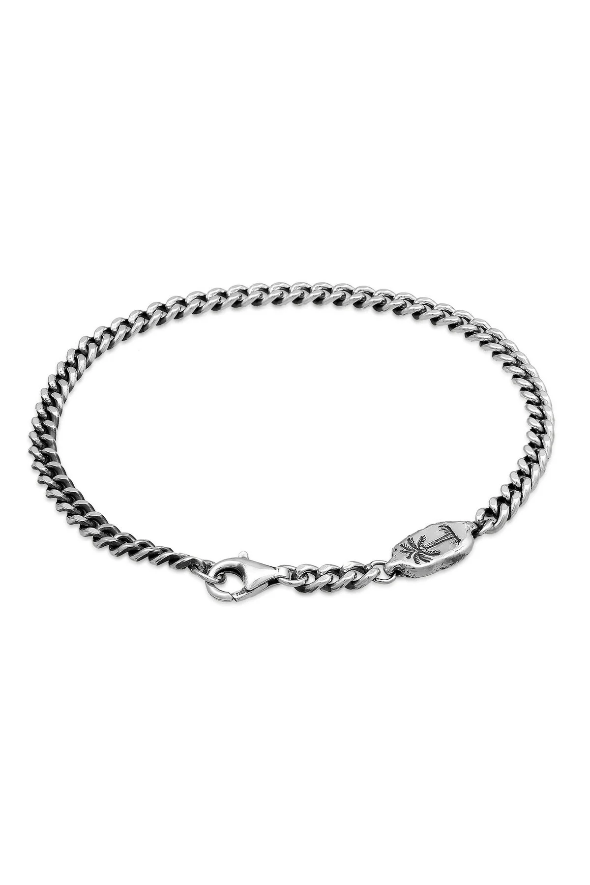 Bild von HAZE & GLORY Armband Panzerkette Palme Basic 925 Silber für Herren - 21 cm